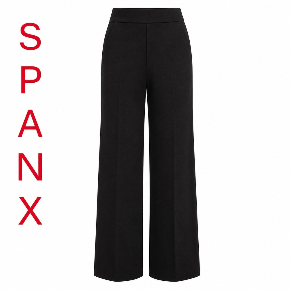 New Spanx The Perfect Pant Women L‎ Classic Black Wide Leg Trouser 20385R